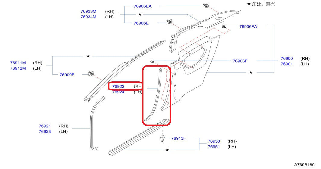 NISMO Heritage Body Side Welt Rear RHS - GT-R BCNR33 1993/08-