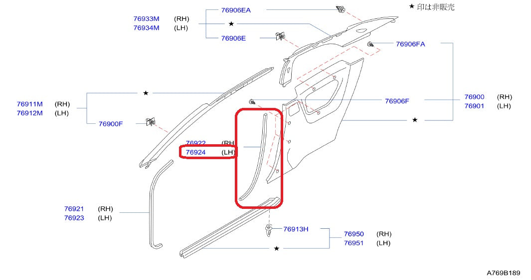 NISMO Heritage Body Side Welt Rear LHS - GT-R BCNR33 1993/08-