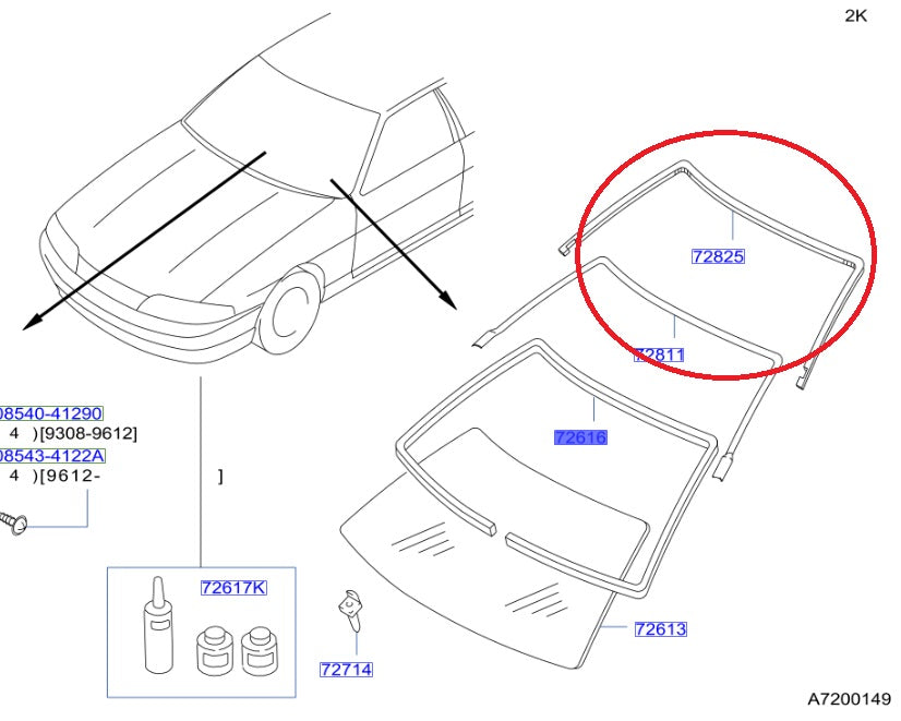 NISSAN Front Windshield Windscreen Upper Molding - R33 BCNR33 2 Doors