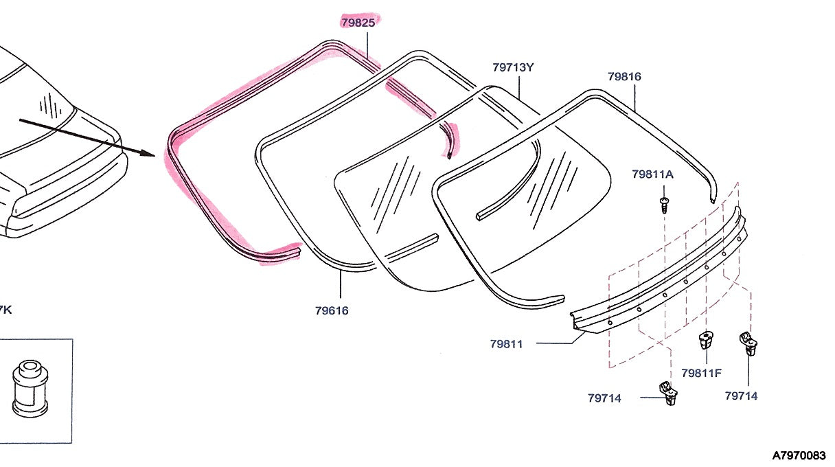 NISSAN Rear Window Molding - BCNR33 2 Doors