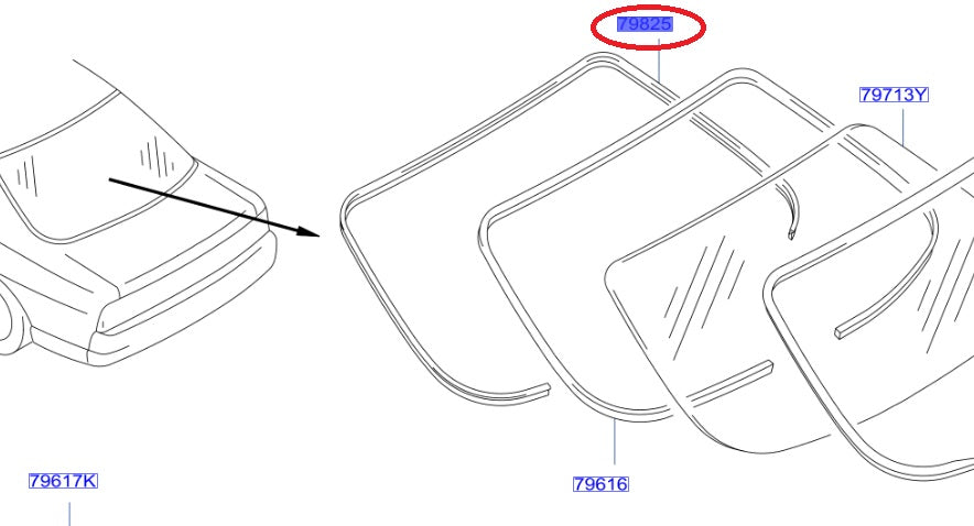 NISSAN Rear Window Inner Molding - R33 4 Doors (1993/08-1995/01)