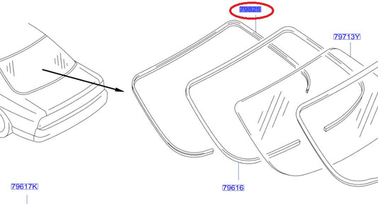 NISSAN Rear Window Inner Molding - R33 4 Doors (1993/08-1995/01)