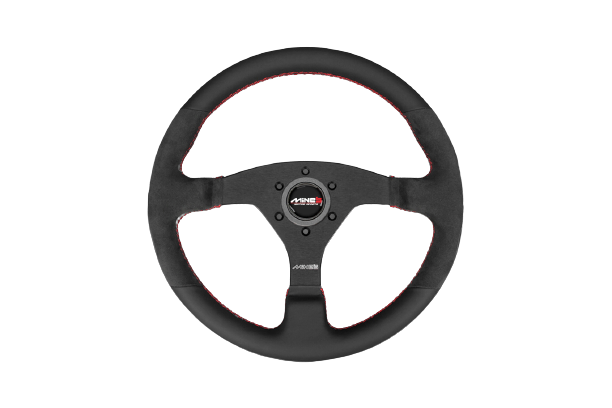 Mine's R-S Leather 350mm Steering Wheel - Round Shape