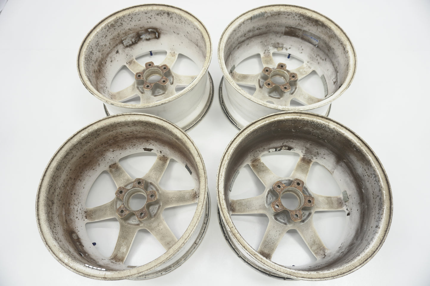 【USED】 Rays Volk Racing TE37 White 4pcs Set 18x9.5J +12 5H 114.3