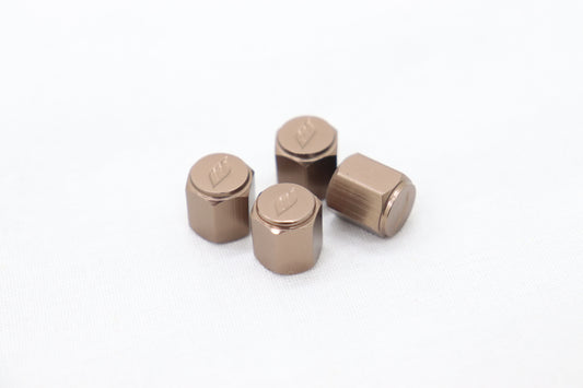 WORK Tyre Wheel Valve Stem Air Cap Cover 4pcs Brown