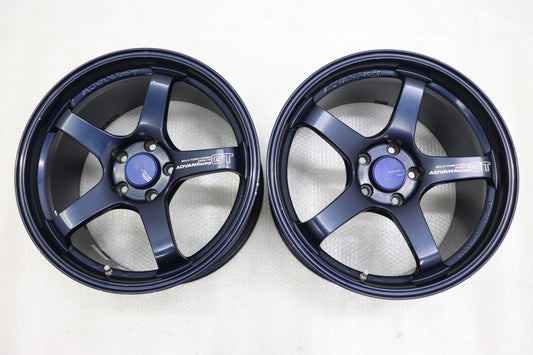 USED YOKOHAMA ADVAN Racing GT 18x9.5J+45 5H/PCD114.3 2pcs Set