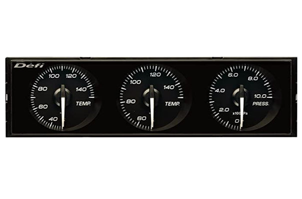 Defi DIN-Gauge Style21 3 Meter Combination - White White