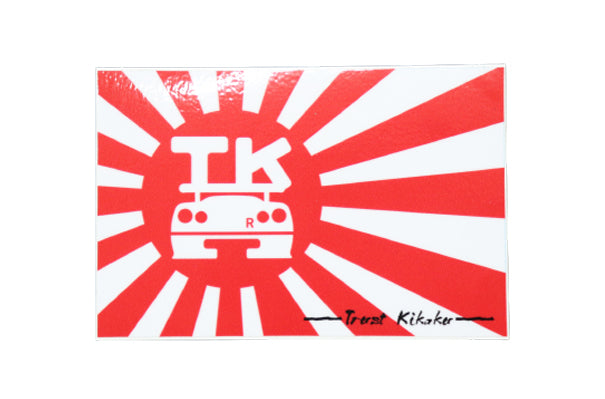 TRUST KIKAKU Rising Sun Flag Sticker White Logo