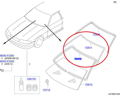 NISSAN Front Windshield Windscreen Upper Molding Center - R33 BCNR33 2 Doors