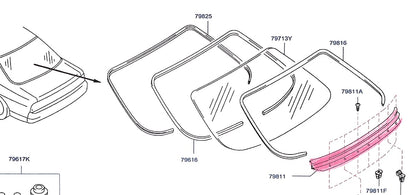 NISSAN Rear Window Lower Molding - R33 BCNR33 2 Doors