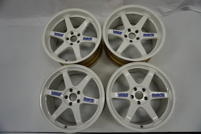 【USED】 RAYS VR TE37 White 19x9.5J+22 / 19x10.5J+22 - 4pcs Set