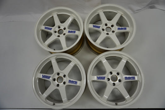 【USED】 RAYS VR TE37 White 19x9.5J+22 / 19x10.5J+22 - 4pcs Set