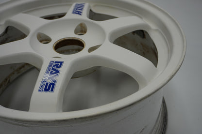【USED】 RAYS VAOLK RACING TE37 White 16 x 7.5JJ +46 4pcs Set