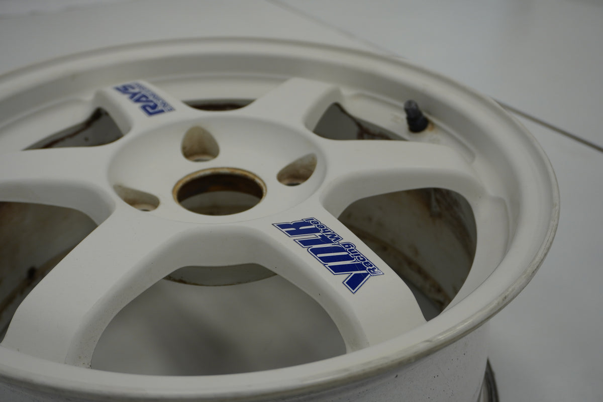 【USED】 RAYS VAOLK RACING TE37 White 16 x 7.5JJ +46 4pcs Set