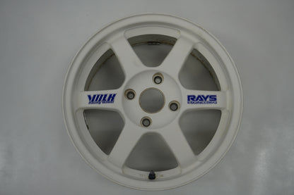 【USED】 RAYS VAOLK RACING TE37 White 16 x 7.5JJ +46 4pcs Set