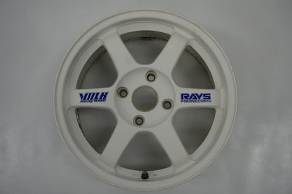 【USED】 RAYS VAOLK RACING TE37 White 16 x 7.5JJ +46 4pcs Set