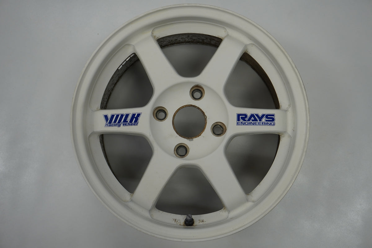【USED】 RAYS VAOLK RACING TE37 White 16 x 7.5JJ +46 4pcs Set