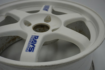 【USED】 RAYS VAOLK RACING TE37 White 16 x 7.5JJ +46 4pcs Set
