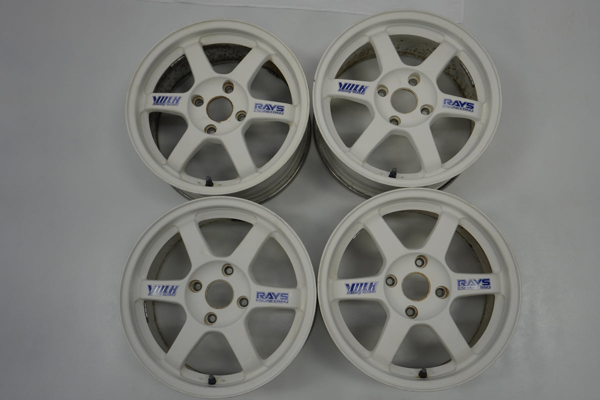 【USED】 RAYS VAOLK RACING TE37 White 16 x 7.5JJ +46 4pcs Set