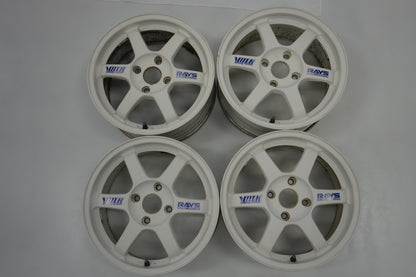 【USED】 RAYS VAOLK RACING TE37 White 16 x 7.5JJ +46 4pcs Set