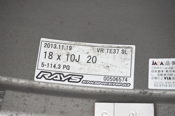 【USED】 Rays Volk Racing TE37SL 4pcs Set 18x10J +20 5H 114.3